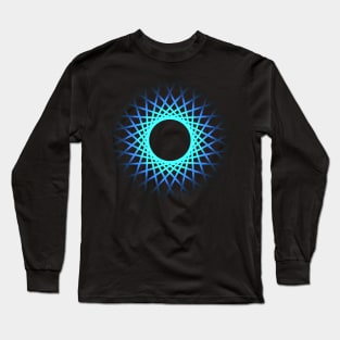 Futuristic circular design in blue Long Sleeve T-Shirt